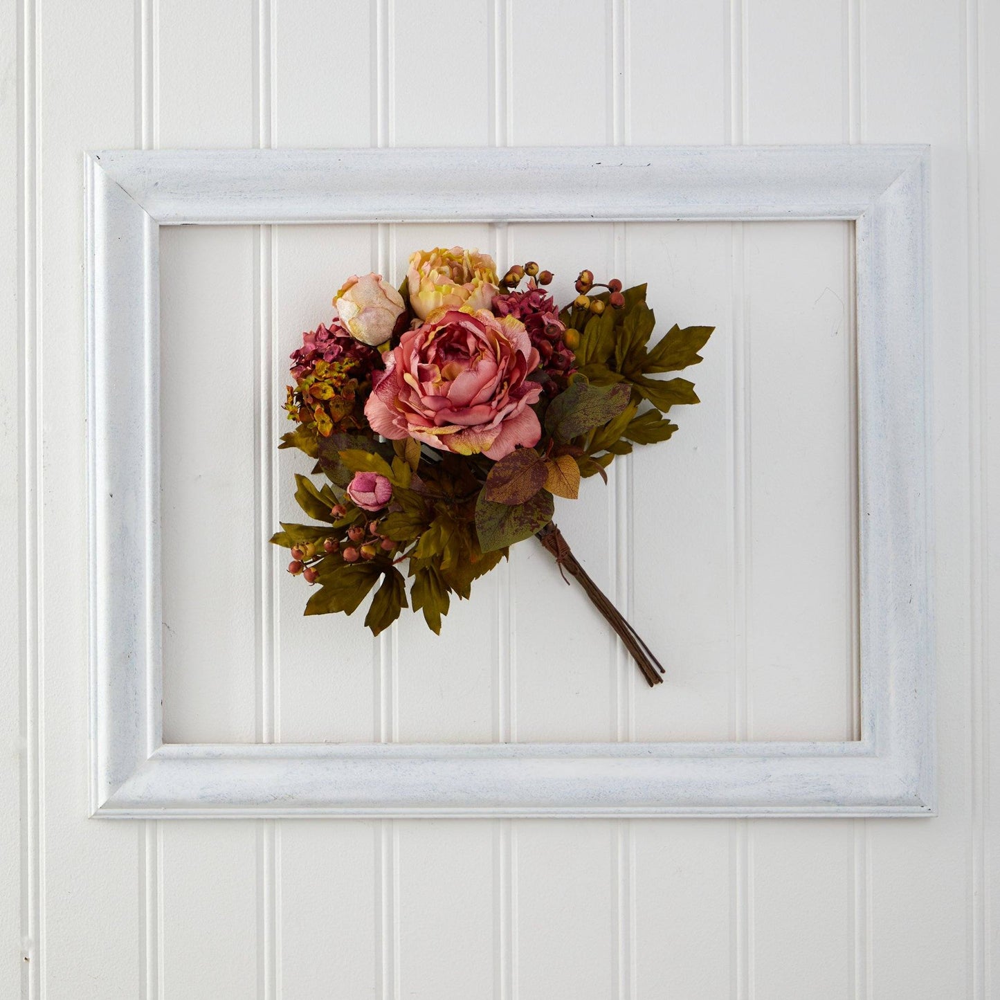 17 Inch Artificial Peony And Hydrangea Bouquet