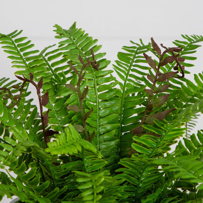 Artificial Boston Fern, 17in, UV-resistant, Nearly Natural green fronds for indoor/outdoor use on Tampa Home & Garden Store
