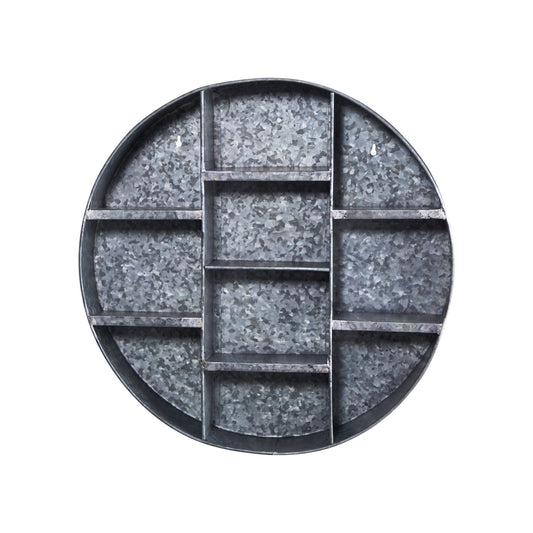 Étagère murale ronde en métal galvanisé de 23 po