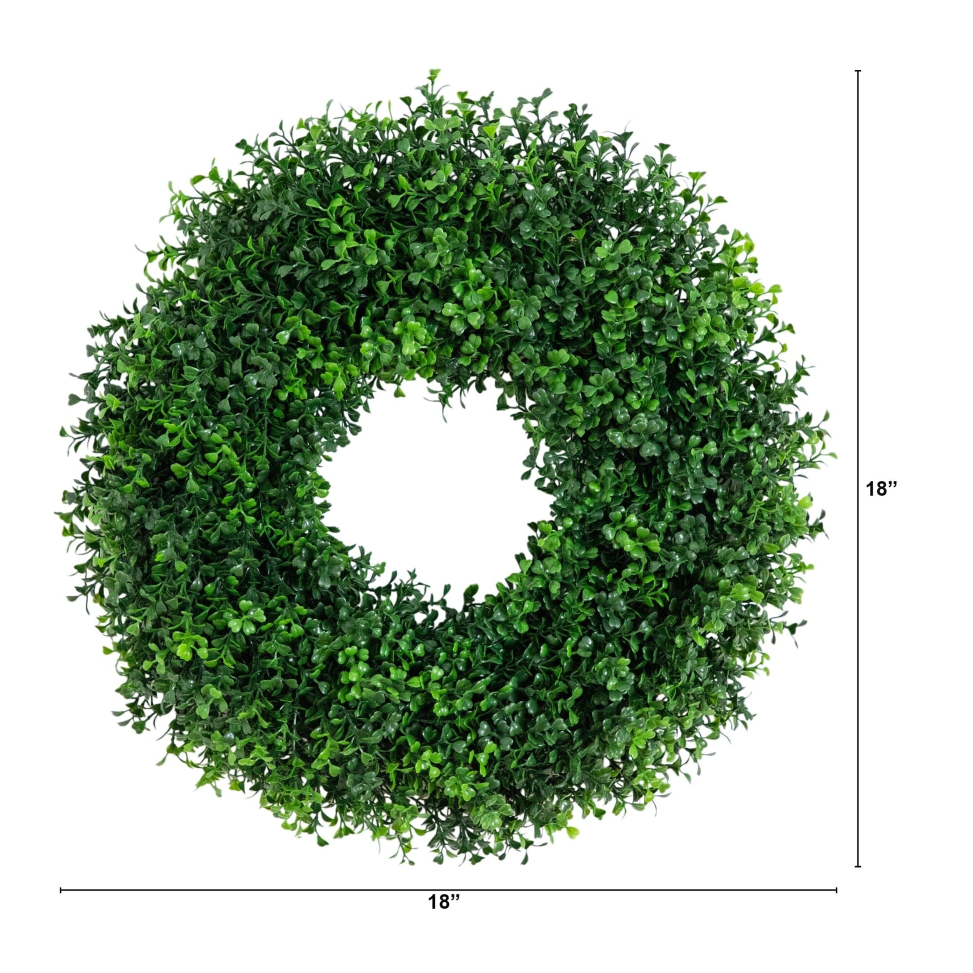 Nearly Natural 18-inch pre-lit artificial boxwood wreath with 25 warm white LED lights on Tampa Home & Garden Store