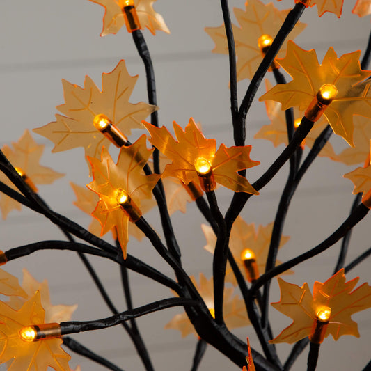 Tree Nearly Natural 18in pre-lit autumn maple with 48 warm white LED maple-shaped lights on Tampa Home & Garden Store