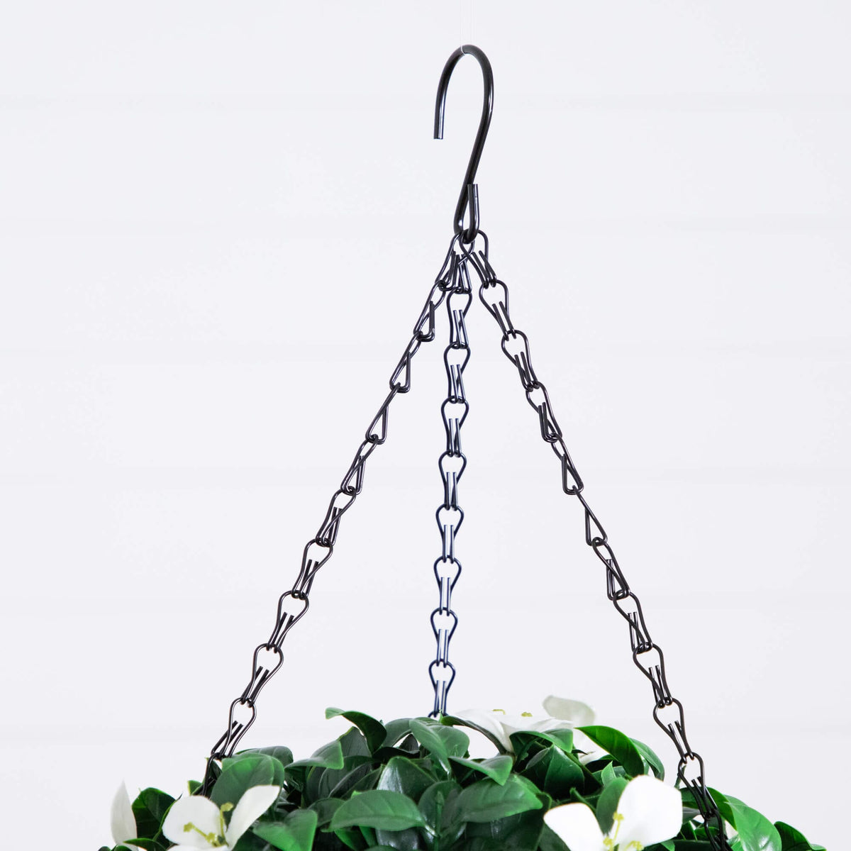 18in UV resistant artificial gardenia hanging basket Nearly Natural with green leaves and blooms on Tampa Home & Garden Store