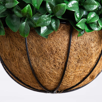 Gardenia hanging basket by Nearly Natural with UV resistant glossy green leaves in a coir base on Tampa Home & Garden Store