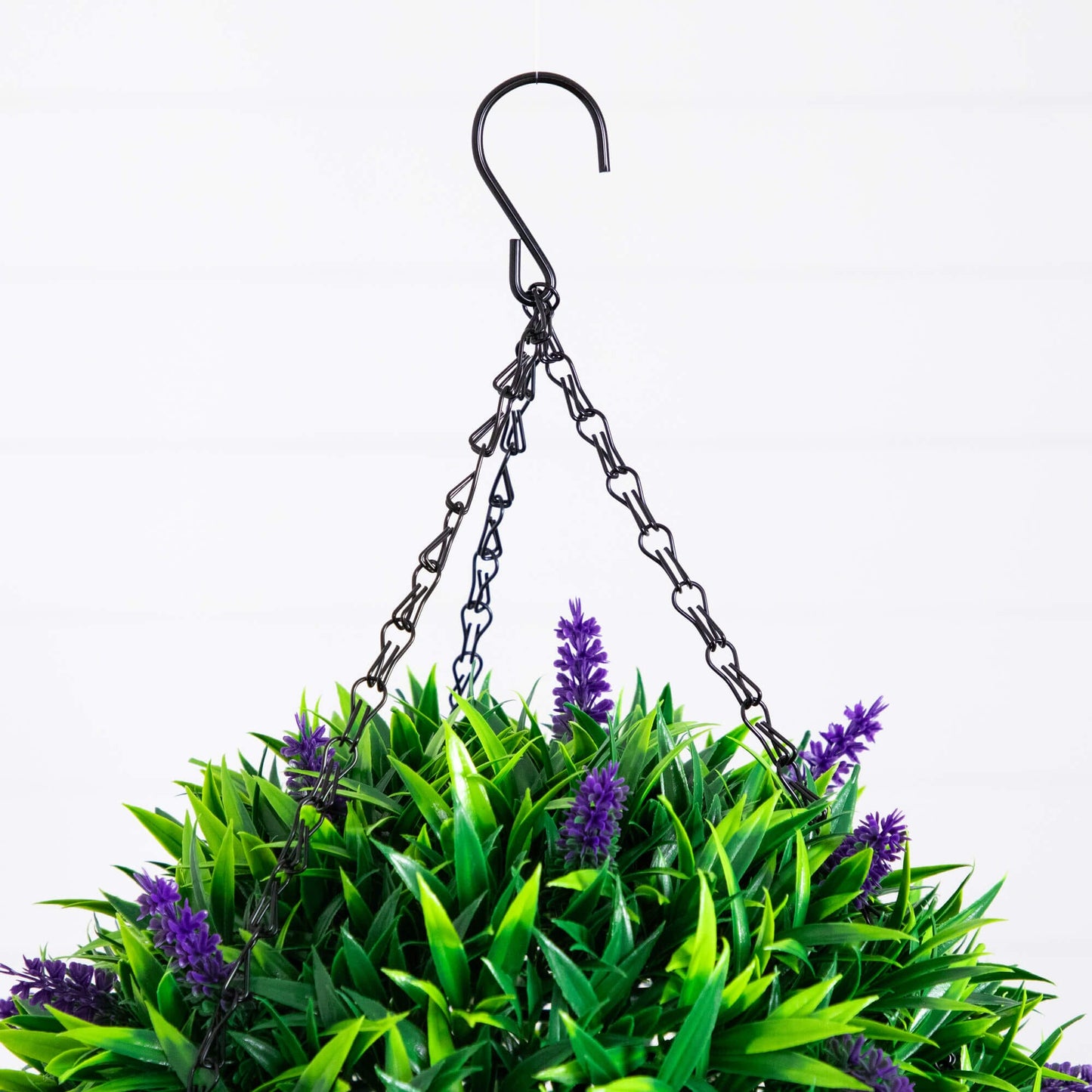 Hanging artificial lavender basket Nearly Natural, 18in UV resistant for indoor/outdoor use on Tampa Home & Garden Store