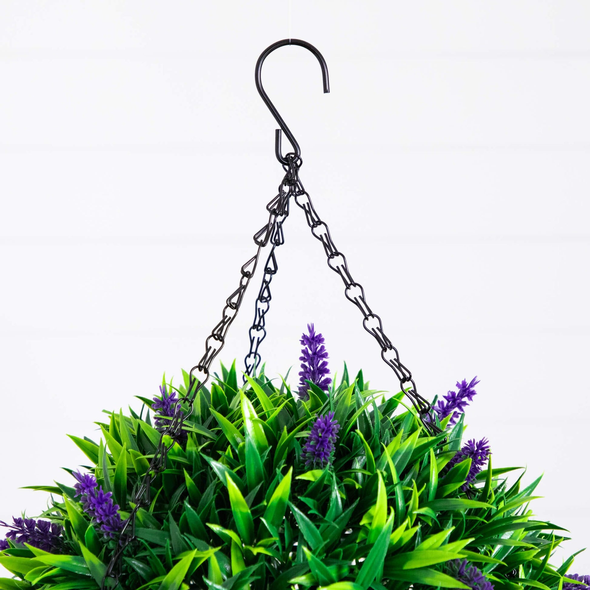 Hanging artificial lavender basket Nearly Natural, 18in UV resistant for indoor/outdoor use on Tampa Home & Garden Store