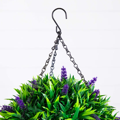 Hanging artificial lavender basket Nearly Natural, 18in UV resistant for indoor/outdoor use on Tampa Home & Garden Store