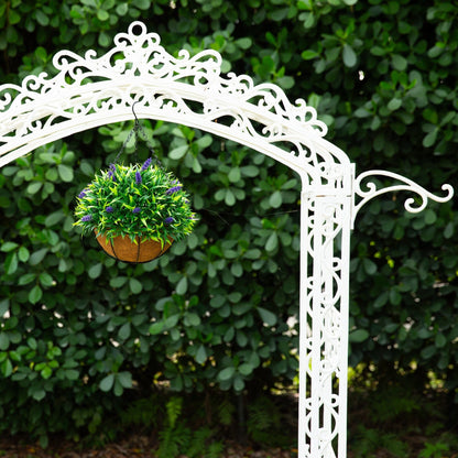 18in UV resistant lavender hanging basket by Nearly Natural with green spherical foliage on Tampa Home & Garden Store