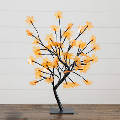 Nearly Natural 18in pre-lit autumn maple tree with 48 warm-white maple-shaped LEDs on Tampa Home & Garden Store