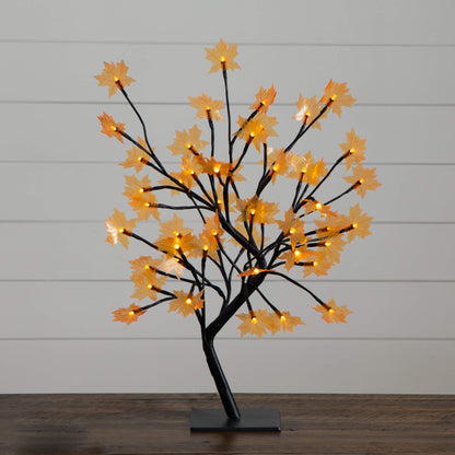 18in Pre-Lit Autumn Maple Tree with 48 warm white LED maple-shaped lights Nearly Natural on Tampa Home & Garden Store