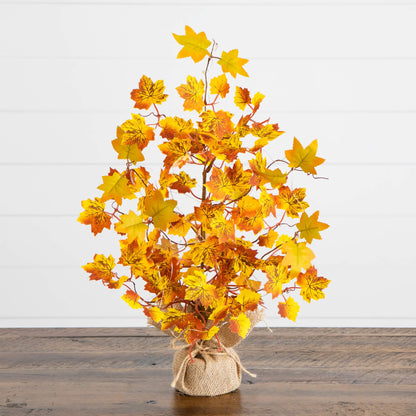 18-inch Nearly Natural pre-lit autumn maple tree with burlap base and 30 LED lights on Tampa Home & Garden Store