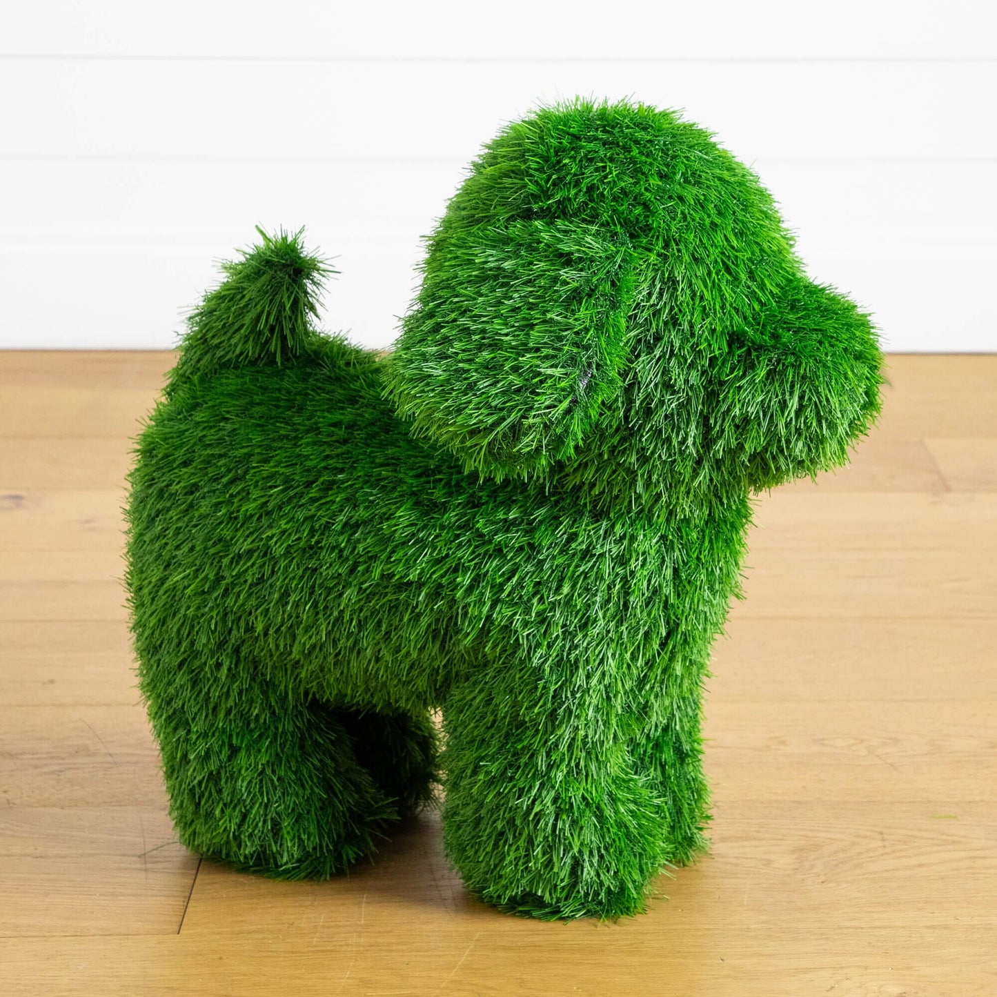 Artificial grass topiary puppy dog sculpture 18in UV‑resistant Nearly Natural indoor/outdoor on Tampa Home & Garden Store