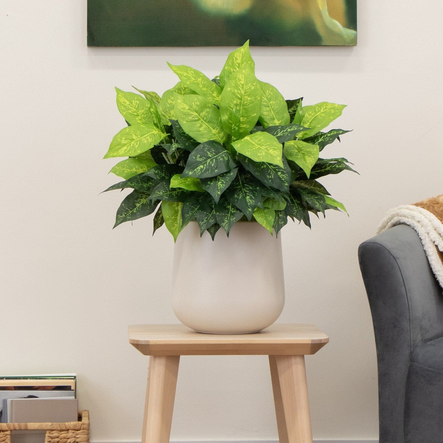 19 Inch Artificial Dieffenbachia Plant Set of 6