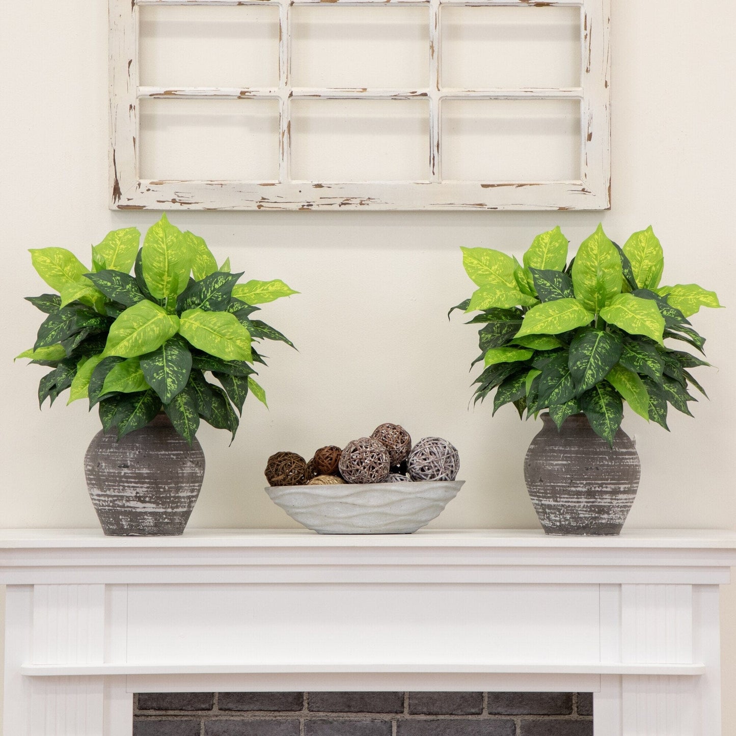 19 Inch Artificial Dieffenbachia Plant Set of 6