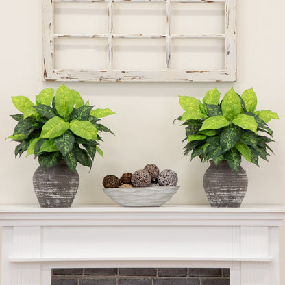 19 Inch Artificial Dieffenbachia Plant Set of 6