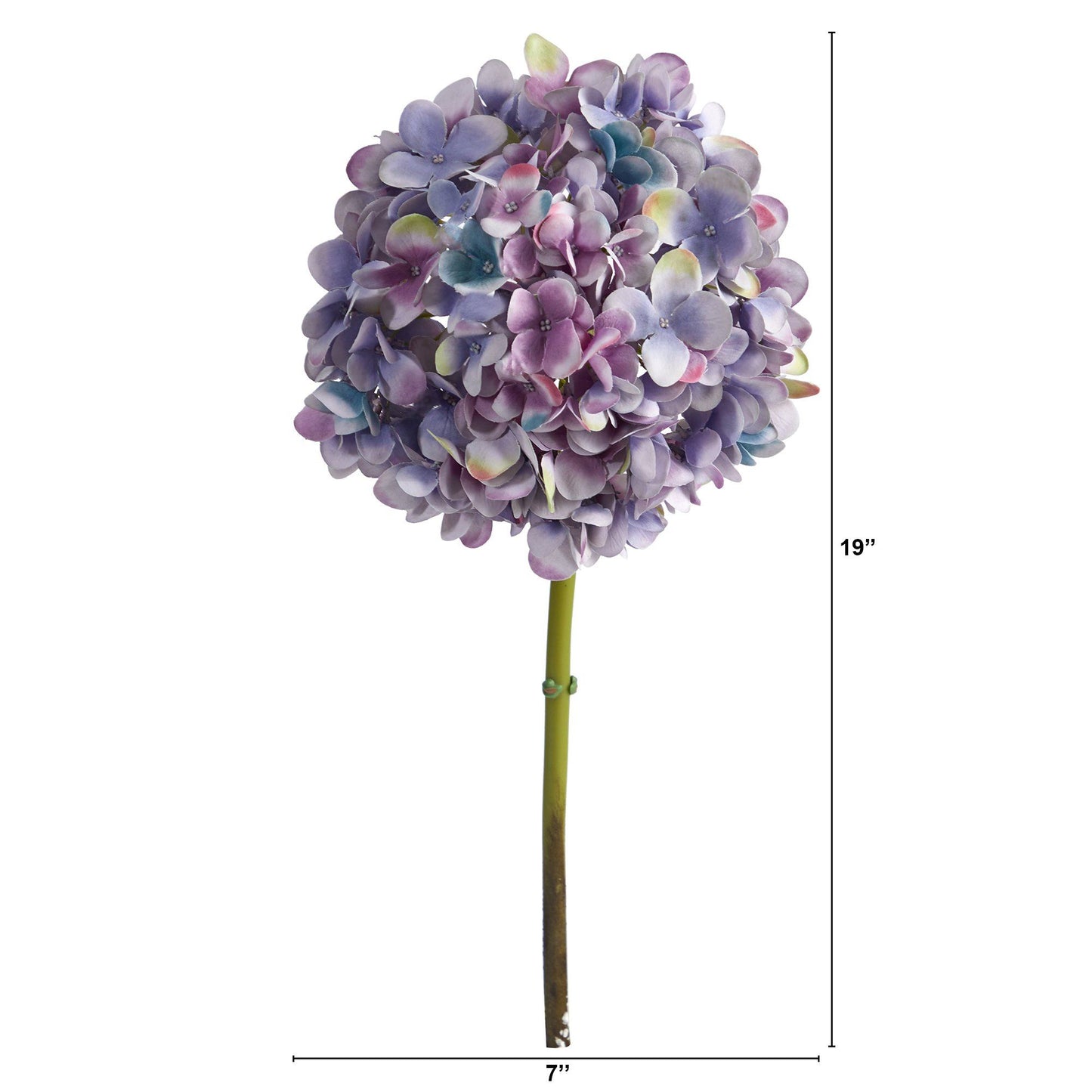 Hortensia artificial de 48 cm (juego de 3 tallos de seda)