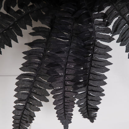 Artificial 19in Halloween Black Boston fern plant, Nearly Natural, set of 6 on Tampa Home & Garden Store