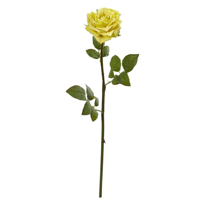 19in rose spray stem yellow artificial flower by Nearly Natural on Tampa Home & Garden Store