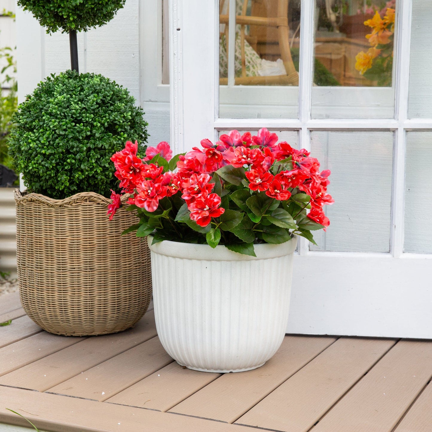 Artificial Azalea Bush Set of 3 by Nearly Natural, 19in UV Resistant Indoor/Outdoor on Tampa Home & Garden Store