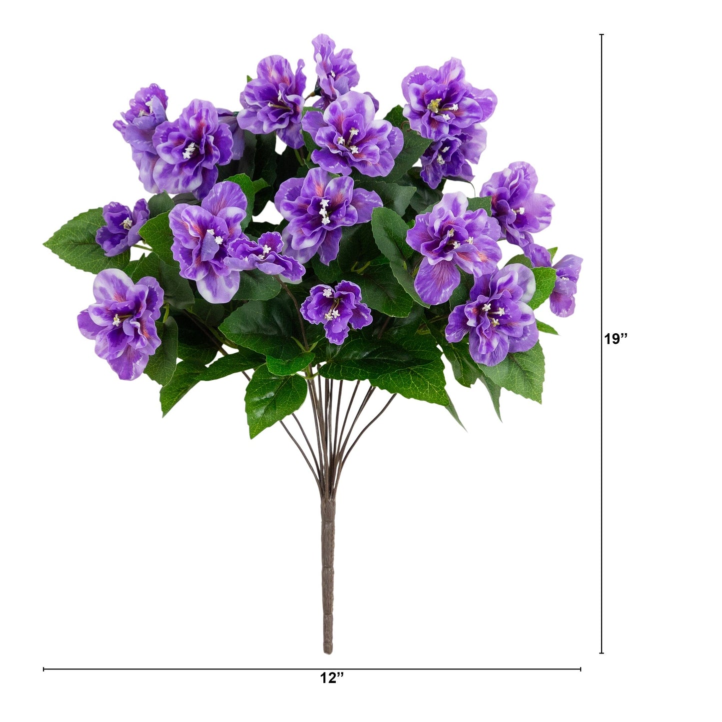Nearly Natural 19in UV resistant artificial azalea bush set of 3 with purple blossoms on Tampa Home & Garden Store
