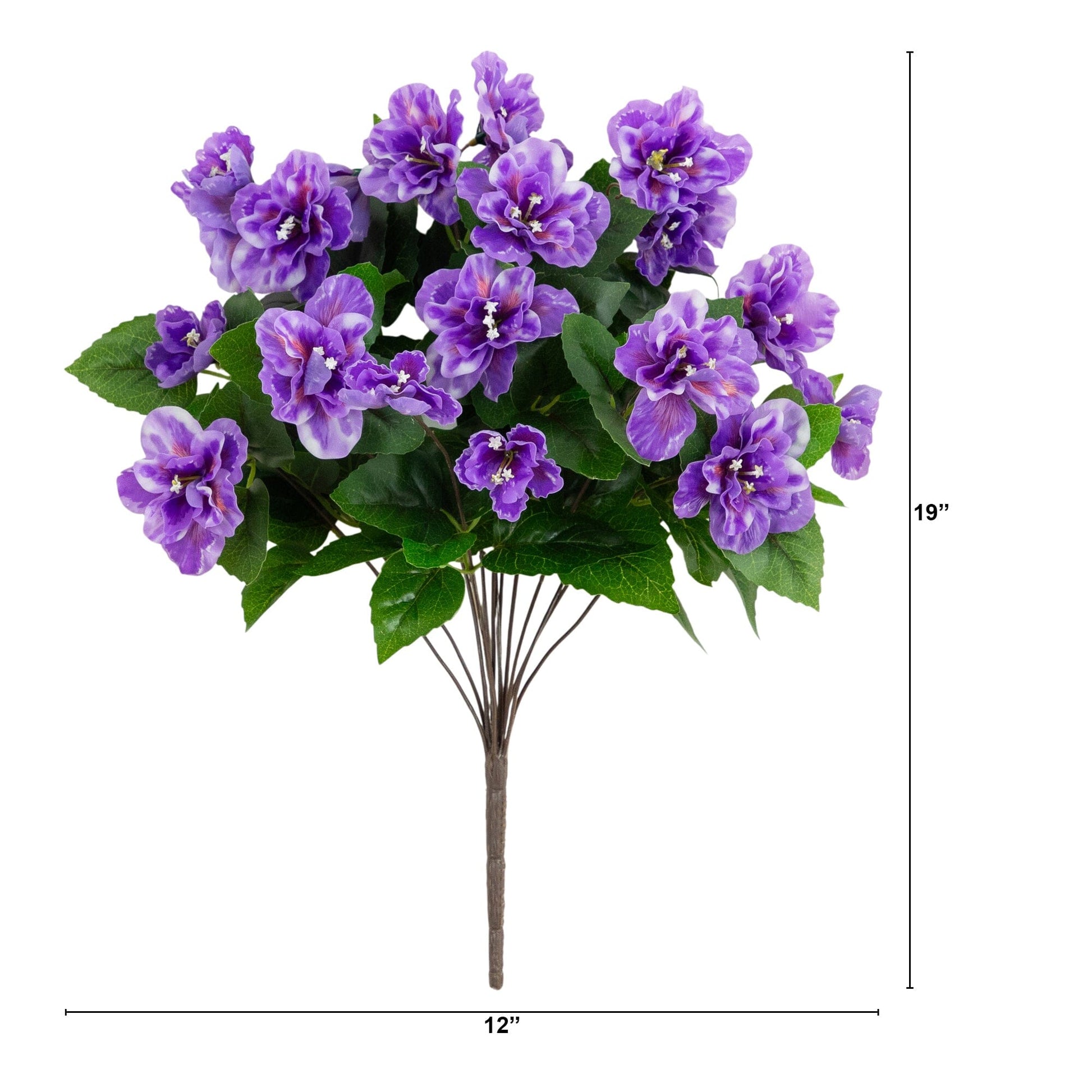 Nearly Natural 19in UV resistant artificial azalea bush set of 3 with purple blossoms on Tampa Home & Garden Store