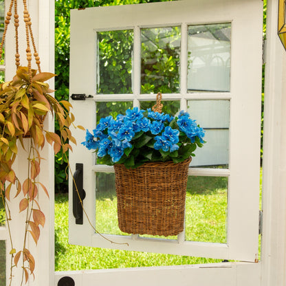 Artificial azalea bush set of 3 with blue blooms, UV resistant indoor/outdoor on Tampa Home & Garden Store
