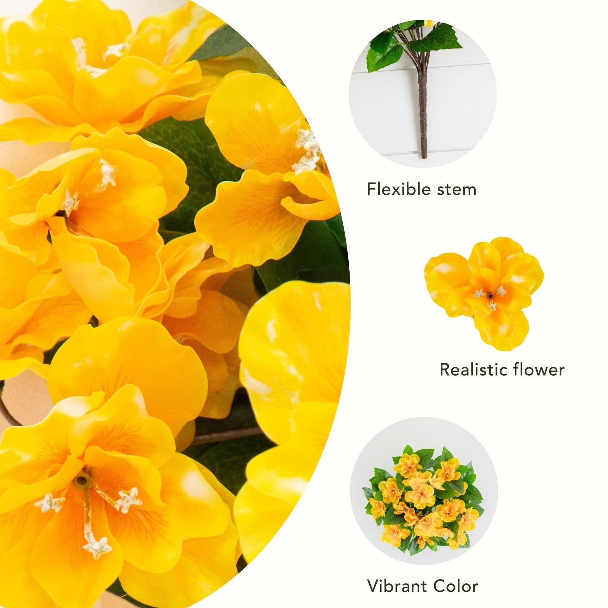 Azalea bush set of 3, 19in UV resistant artificial plant by Nearly Natural with flexible stems on Tampa Home & Garden Store