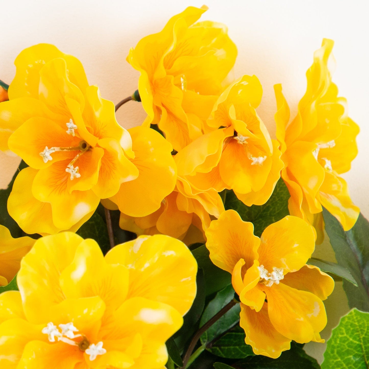 Artificial azalea bush set of 3, 19in UV resistant, Nearly Natural, bright yellow blooms on Tampa Home & Garden Store