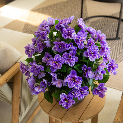 Azalea bush set of 3 Nearly Natural, 19in UV‑resistant purple blooms for indoors on Tampa Home & Garden Store
