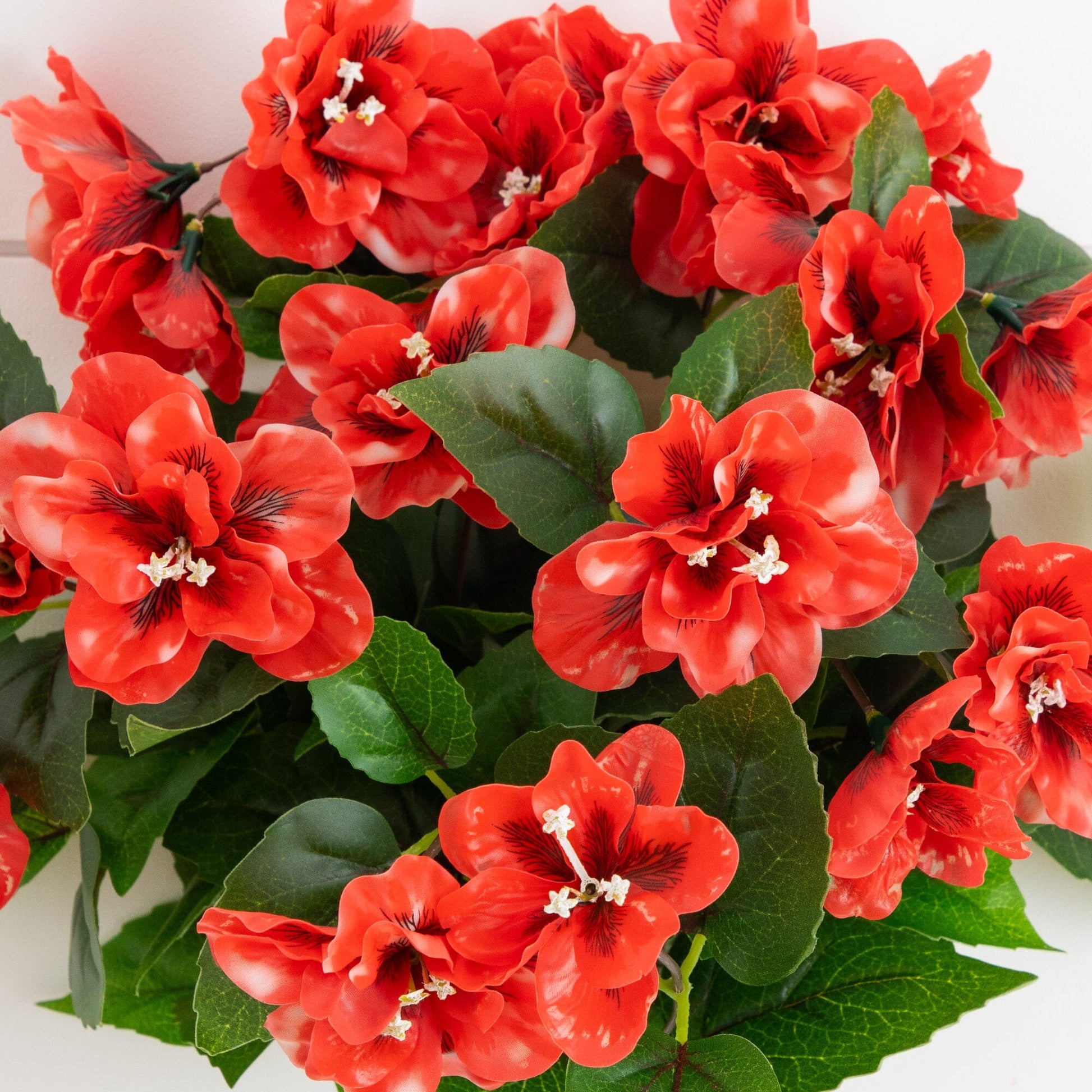 Artificial azalea bush Nearly Natural, 19in UV resistant, set of 3 with orange blooms on Tampa Home & Garden Store