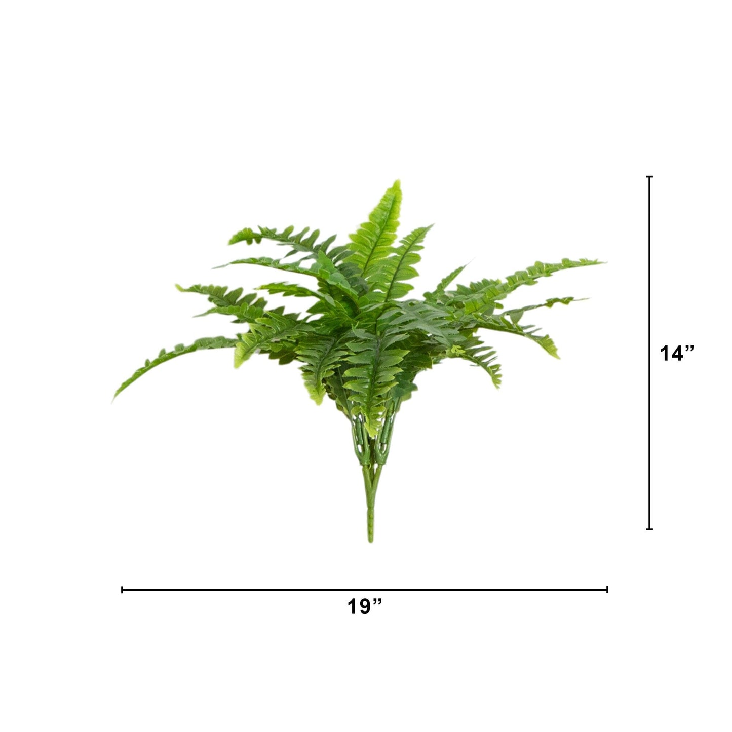 Artificial Boston fern 19-inch UV-resistant indoor/outdoor set of 2 Nearly Natural green fronds on Tampa Home & Garden Store
