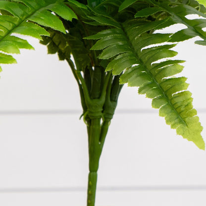 Artificial Boston Fern bush set of 2, 19in UV resistant, Nearly Natural indoor/outdoor on Tampa Home & Garden Store