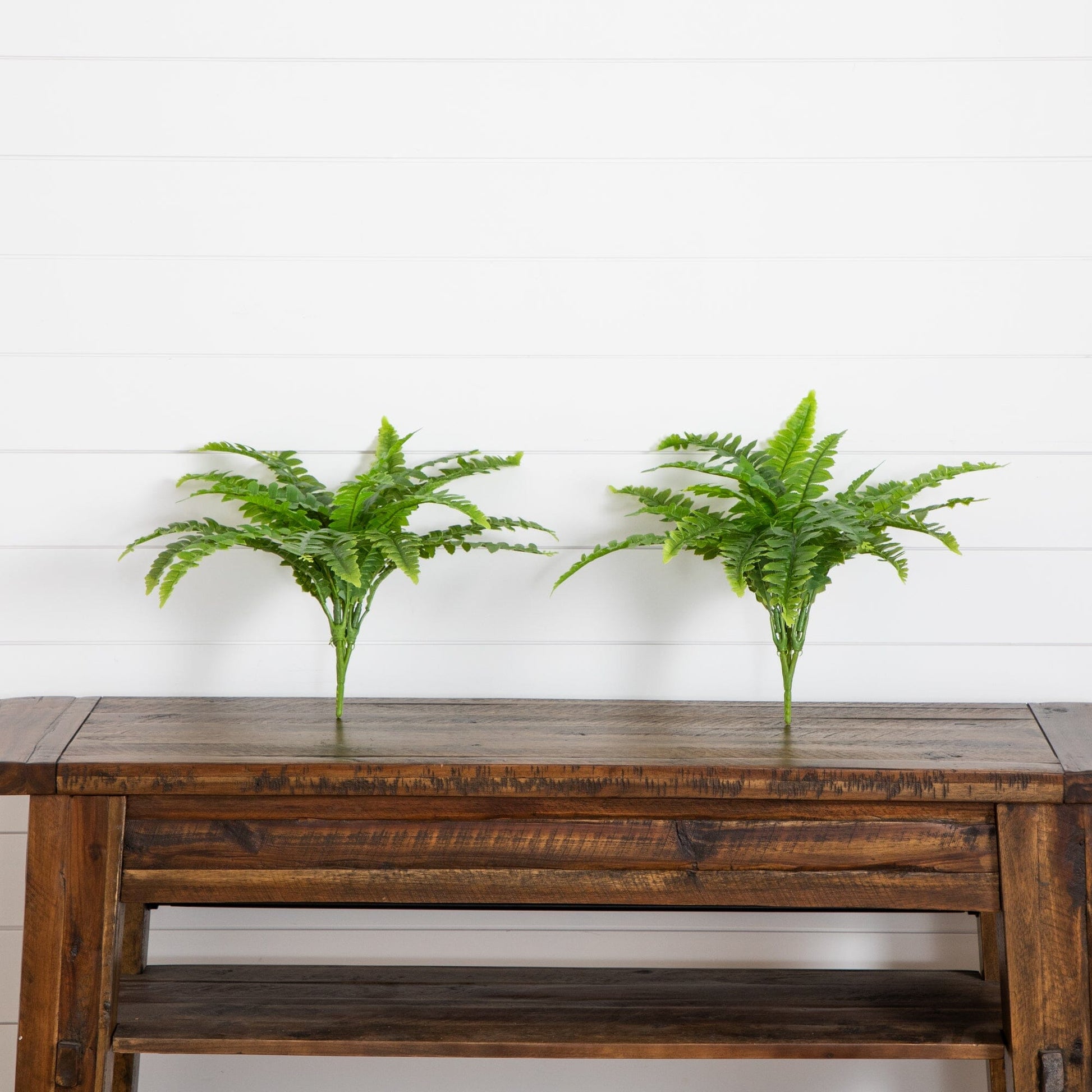Artificial Boston fern, 19in, UV‑resistant, Nearly Natural, indoor/outdoor, set of 2, green on Tampa Home & Garden Store