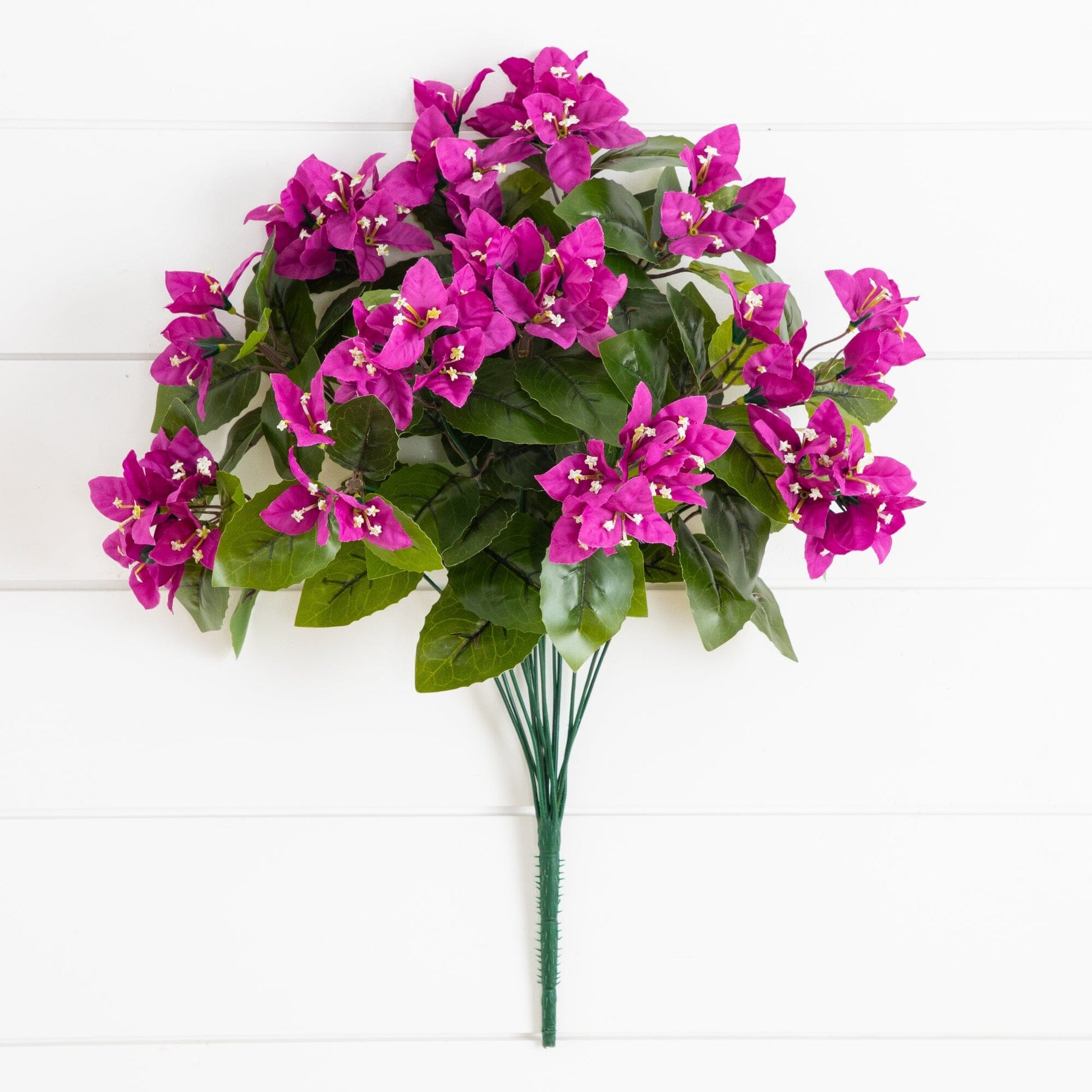 Artificial Bougainvillea Bush 19in pink UV resistant set of 4 indoor/outdoor Nearly Natural on Tampa Home & Garden Store