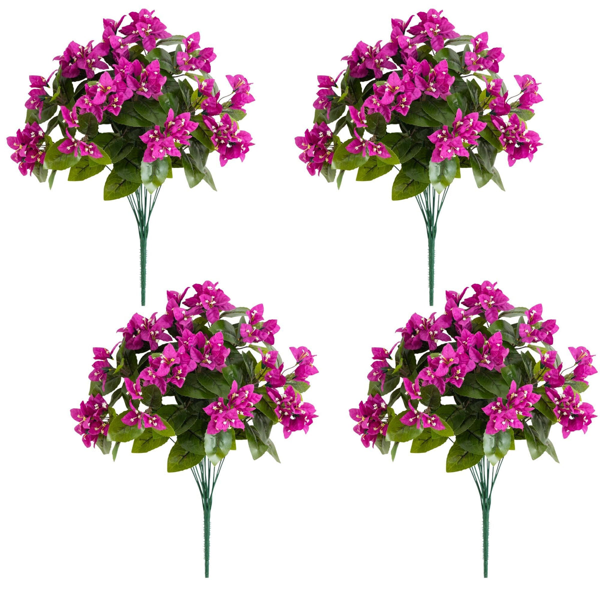 Artificial Bougainvillea Bush 19in UV resistant magenta blooms set of 4 Nearly Natural on Tampa Home & Garden Store