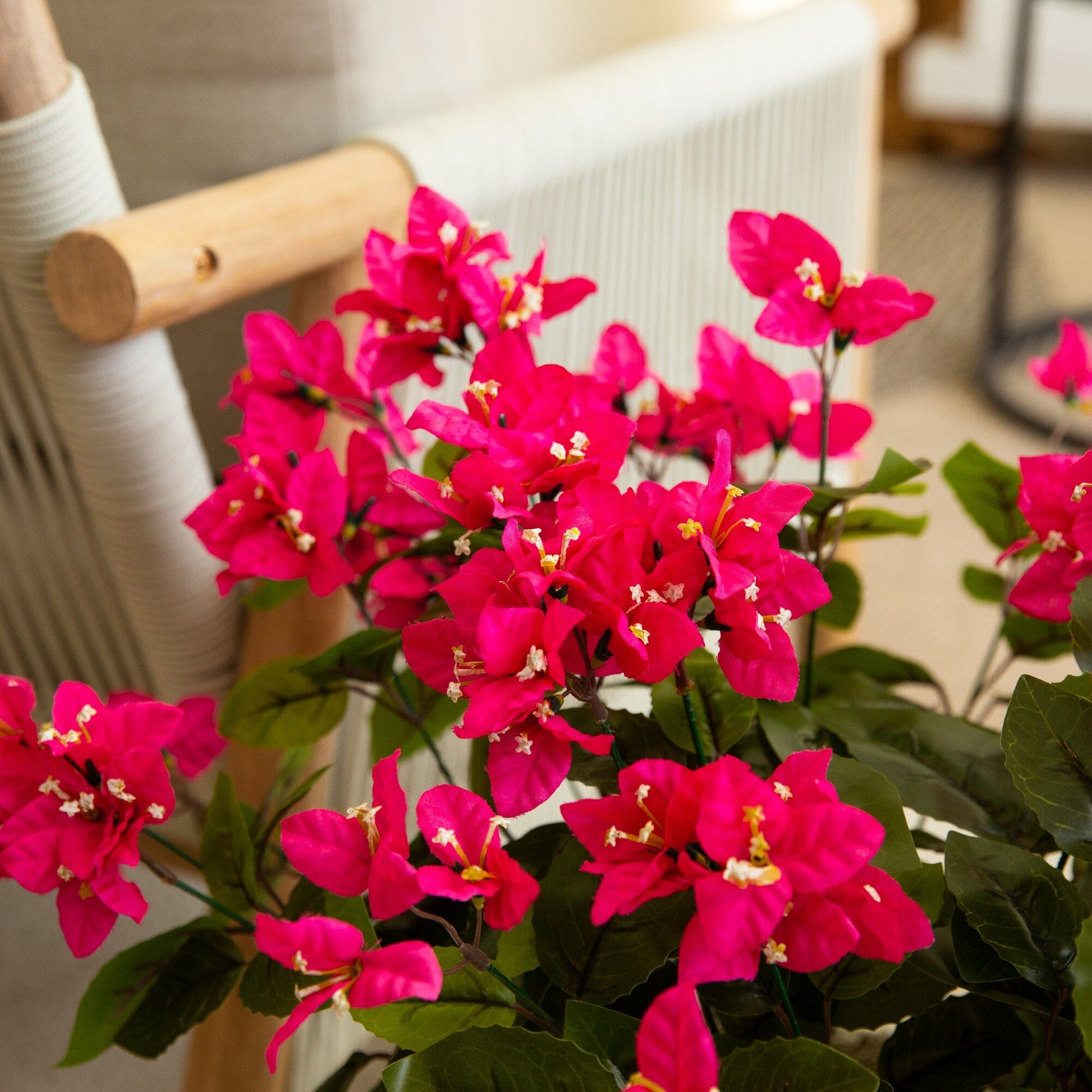 Artificial bougainvillea bush set of 4, 19-inch, pink blooms, UV resistant by Nearly Natural on Tampa Home & Garden Store
