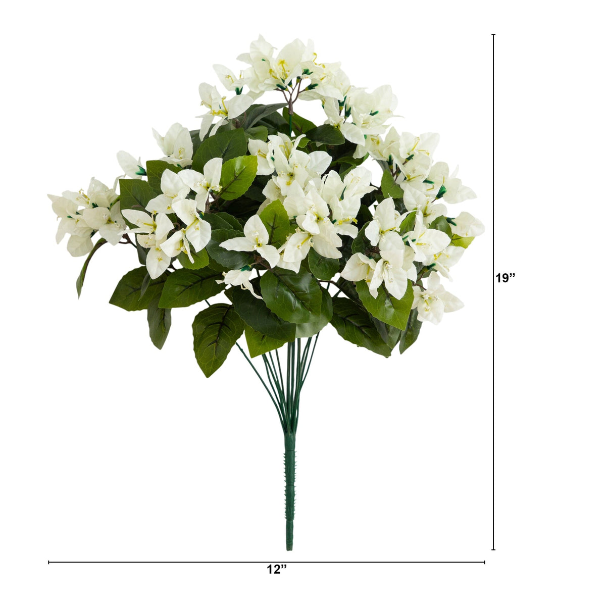 Artificial bougainvillea bush, 19-inch, white blooms, set of 4 on Tampa Home & Garden Store