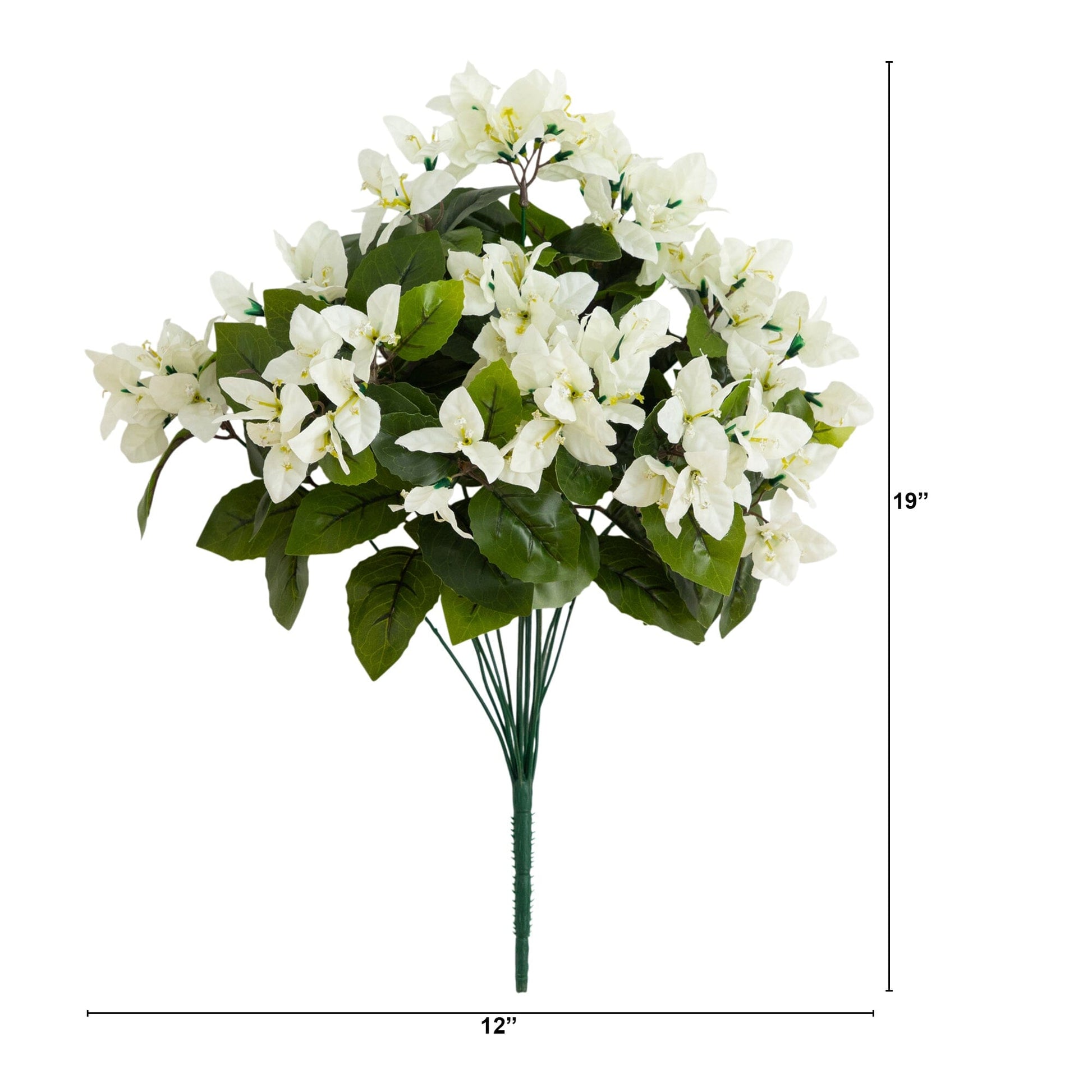 Artificial bougainvillea bush, 19-inch, white blooms, set of 4 on Tampa Home & Garden Store