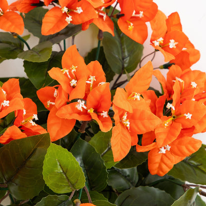 Artificial Bougainvillea Bush 19in UV Resistant set of 4 with orange blooms Nearly Natural on Tampa Home & Garden Store