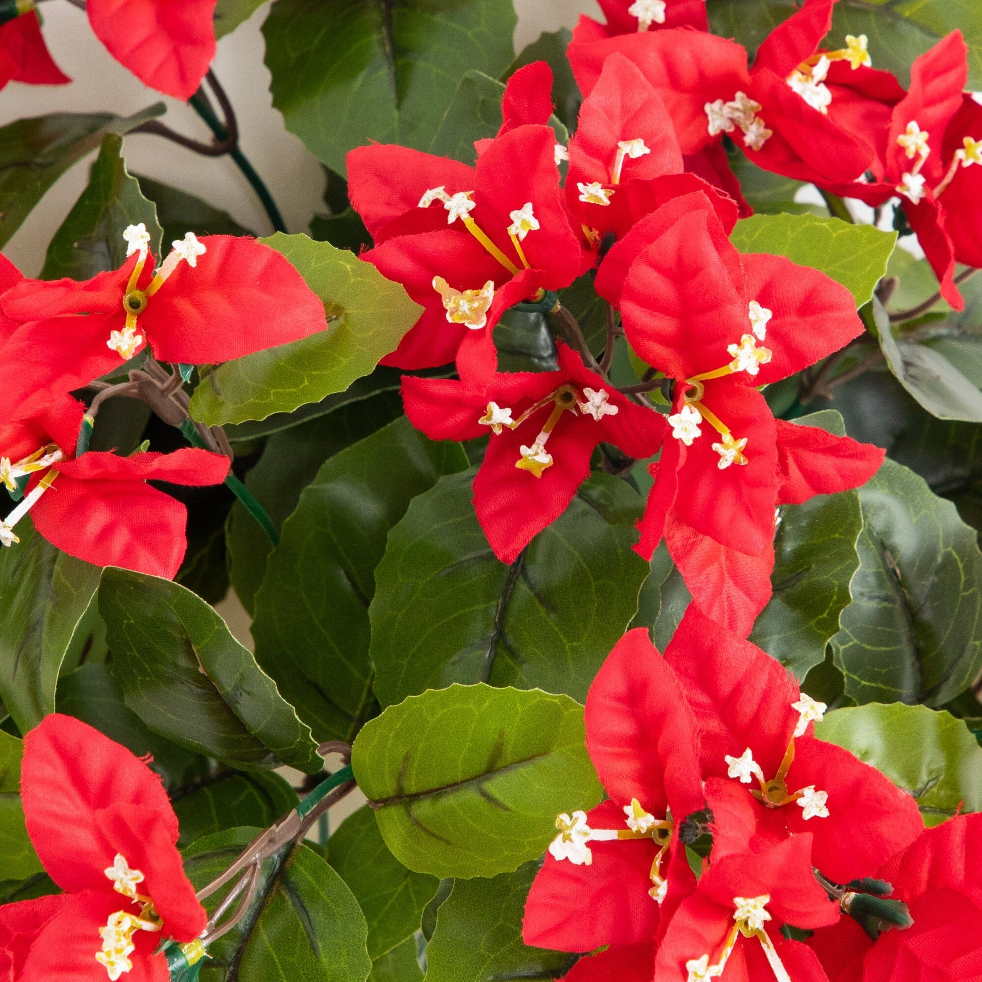 Bougainvillea bush 19in Nearly Natural UV-resistant artificial red bracts set of 4 on Tampa Home & Garden Store