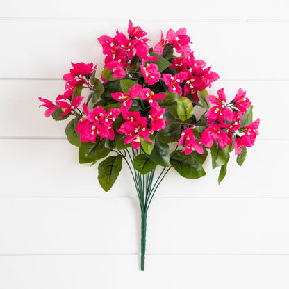 Bougainvillea bush set of 4 Nearly Natural 19in UV-resistant artificial pink blooms on Tampa Home & Garden Store