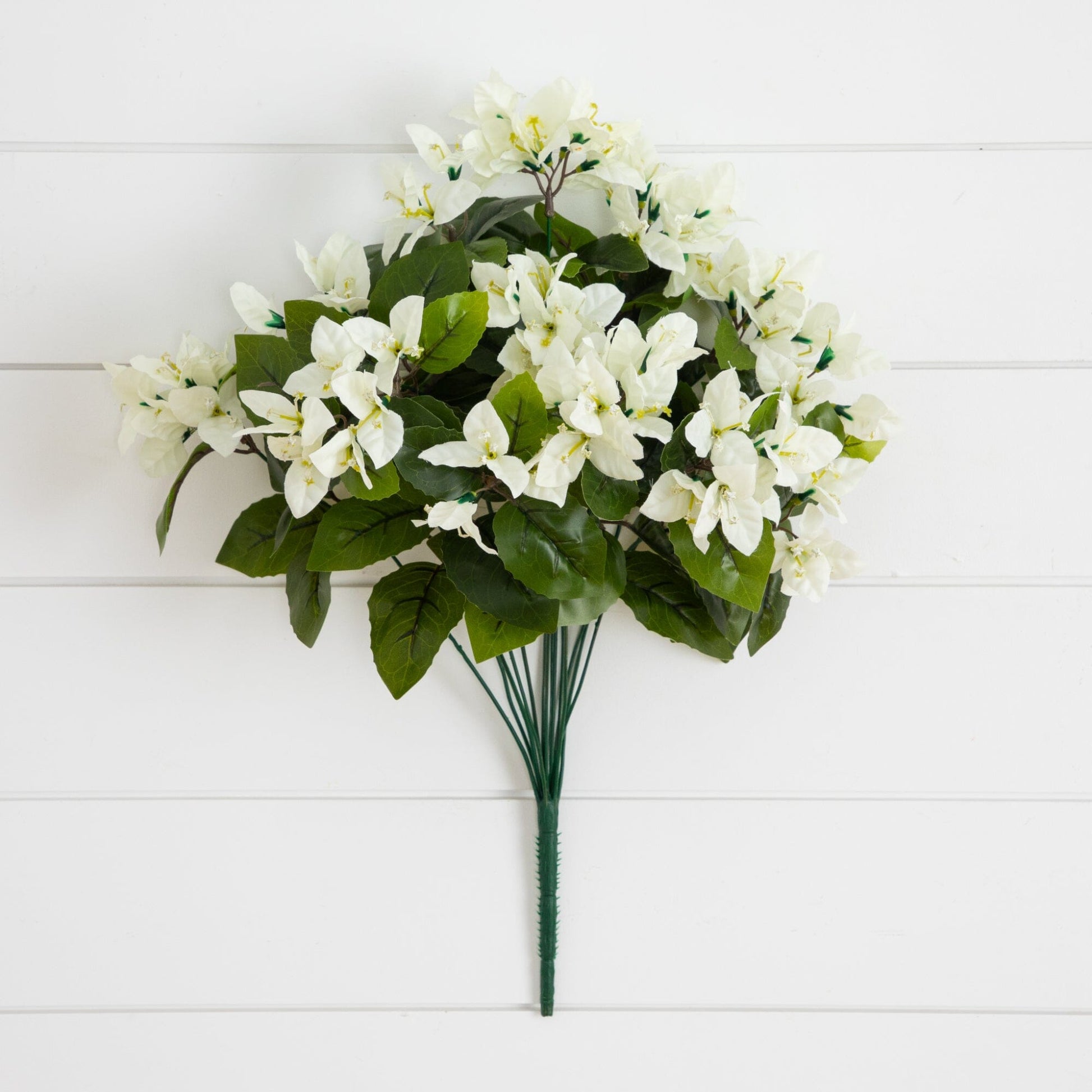 Nearly Natural bougainvillea bush 19in, UV-resistant plant with white blooms set of 4 on Tampa Home & Garden Store