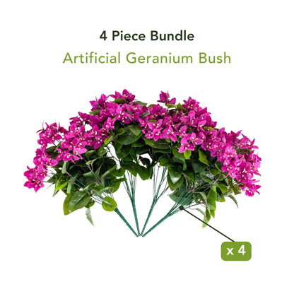 Artificial Bougainvillea Bush, 19in UV-resistant pink blooms, 4-pack on Tampa Home & Garden Store