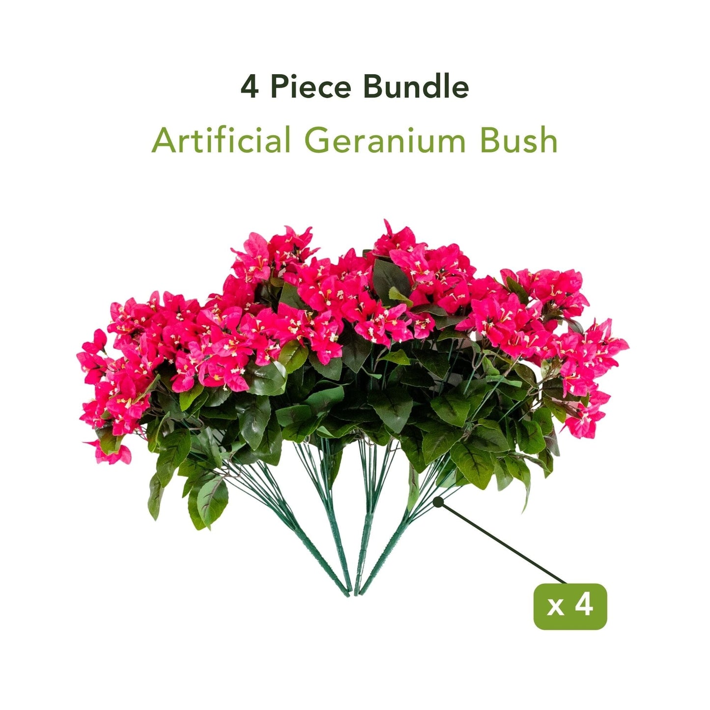 Artificial bougainvillea bush 19in pink UV resistant set of 4 by Nearly Natural on Tampa Home & Garden Store