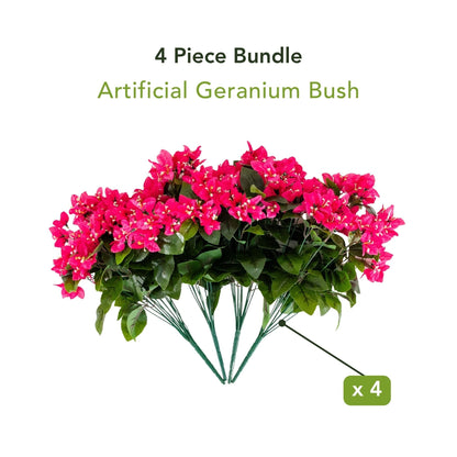 Artificial bougainvillea bush 19in pink UV resistant set of 4 by Nearly Natural on Tampa Home & Garden Store