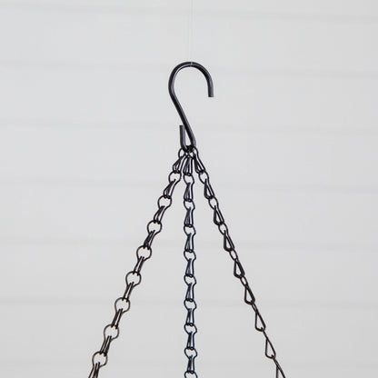 Hanging basket chain with curved hook in black metal by Nearly Natural on Tampa Home & Garden Store