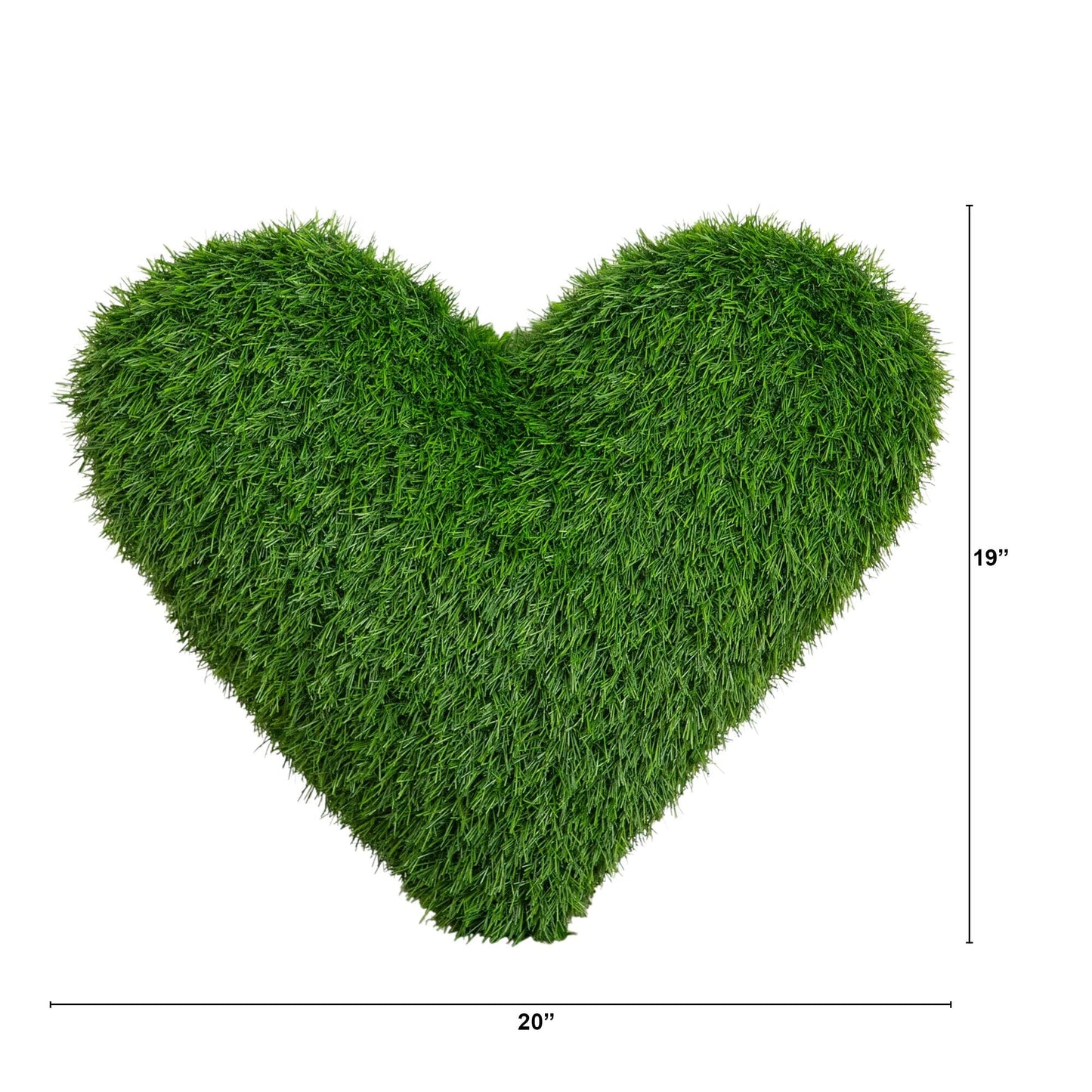 Heart-shaped grass pillow cushion, Nearly Natural, UV resistant, indoor/outdoor, 2-pack on Tampa Home & Garden Store