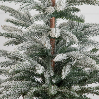2ft artificial frosted Christmas tree with snow-dusted green needles and brown trunk on Tampa Home & Garden Store