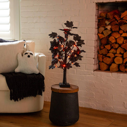 Nearly Natural 2' pre-lit artificial Halloween black maple tree with 24 orange and purple LEDs on Tampa Home & Garden Store