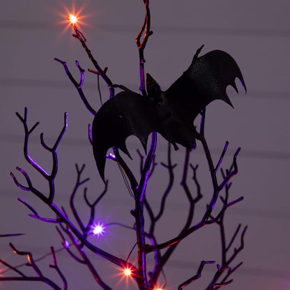 2 ft Nearly Natural black spooky twig tree with bats and 40 orange-purple LEDs on Tampa Home & Garden Store