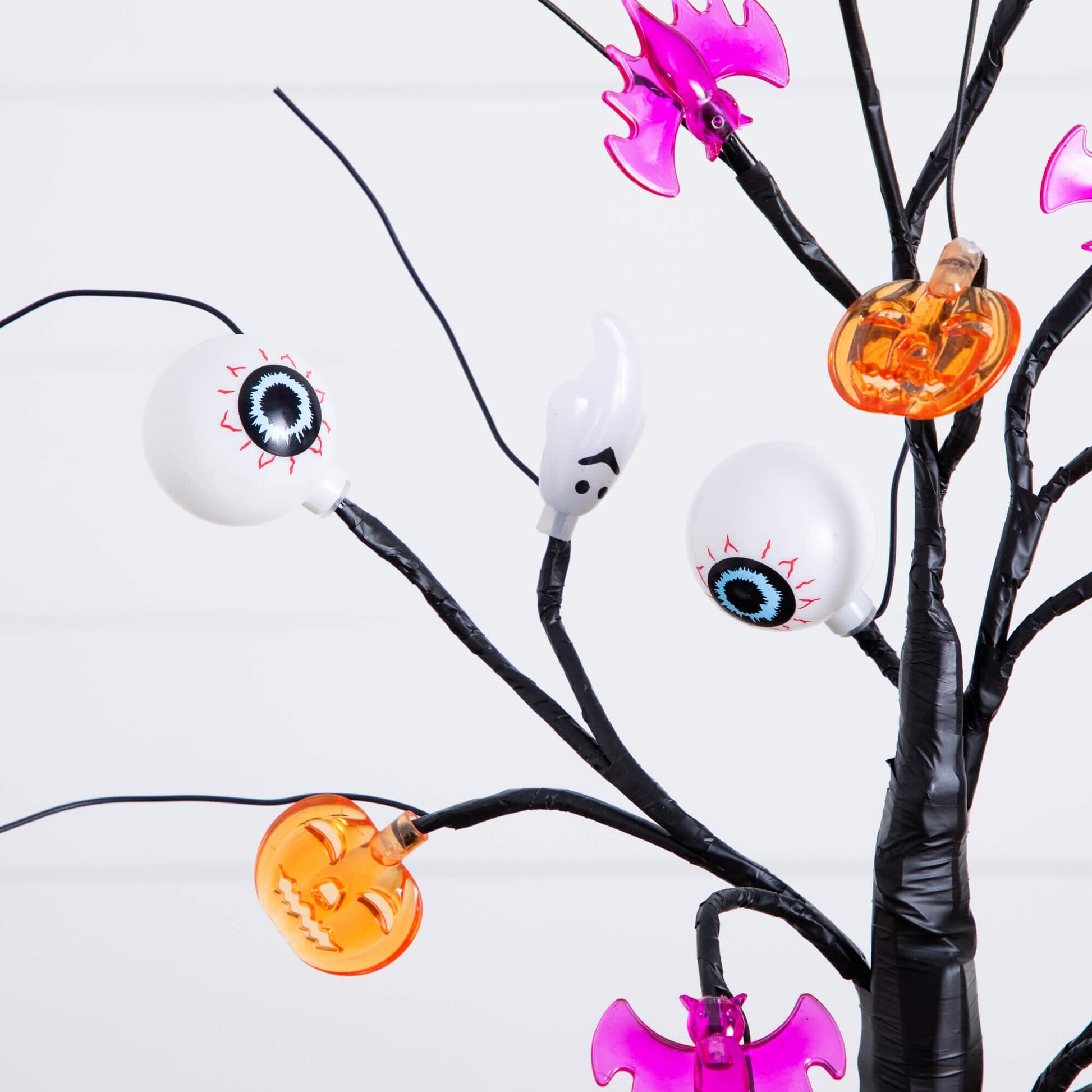 2ft Pre-Lit Halloween ornament tree with eyeballs, ghosts, bats and pumpkins, 24 LEDs on Tampa Home & Garden Store